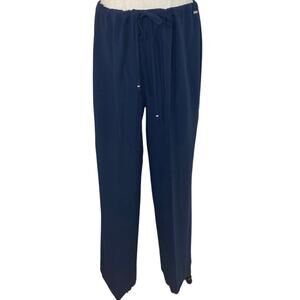 St John navy blue wide leg pants, Ladies medium drawstring waist casual bottom